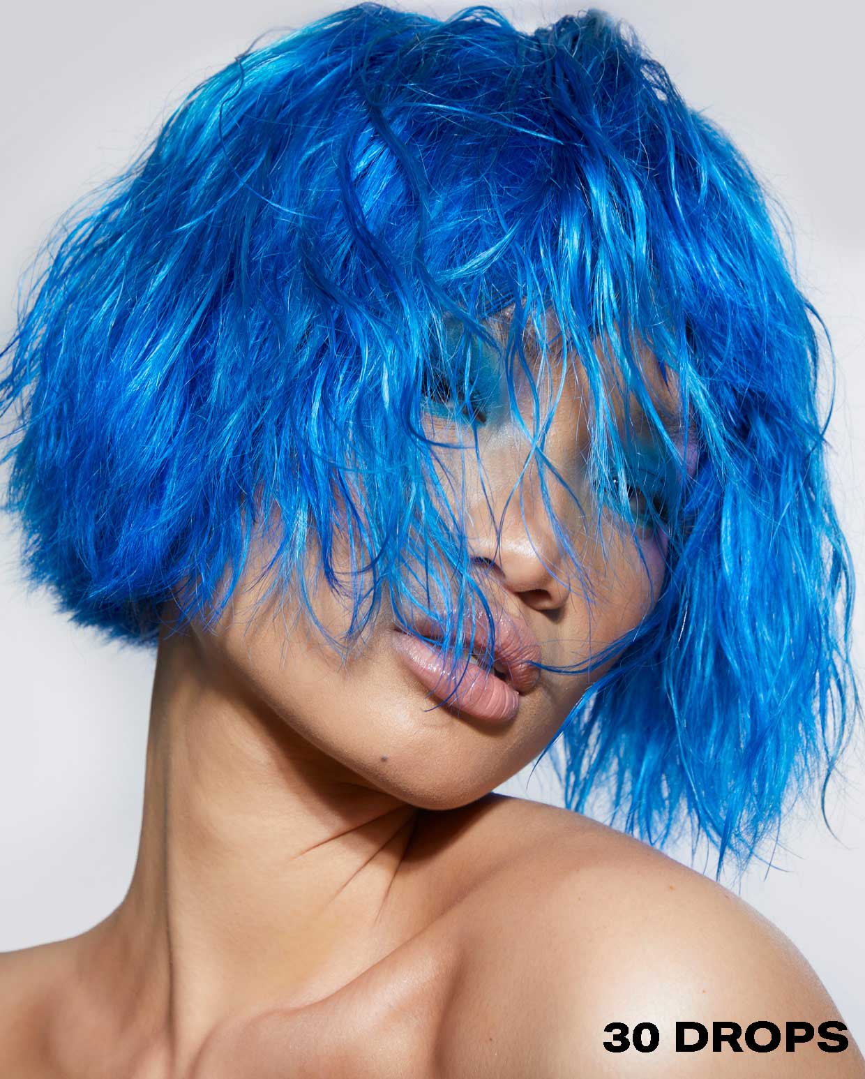 Blue Hair Dye using 30 drops of DROP IT