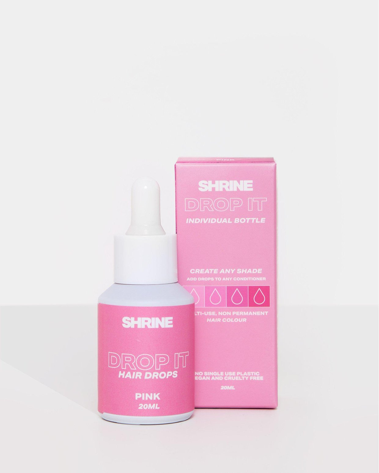 Pink semi permanent hair dye DROP IT individual bottle