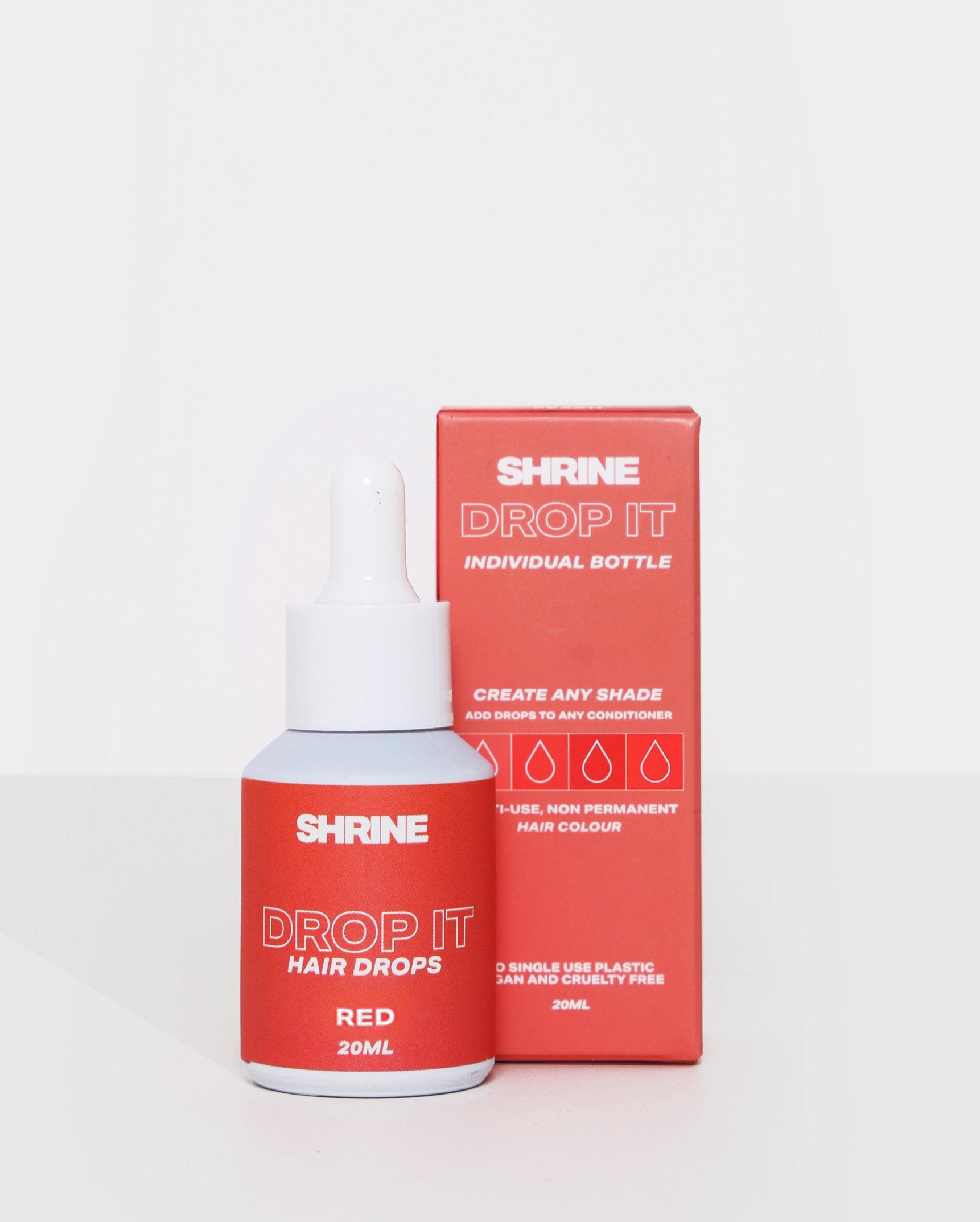 Red semi permanent hair dye DROP IT individual bottle