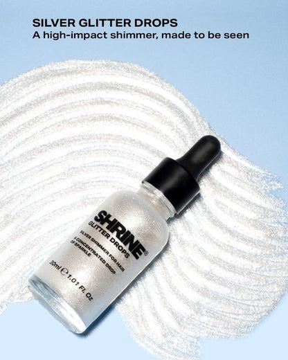 Silver Glitter Drops