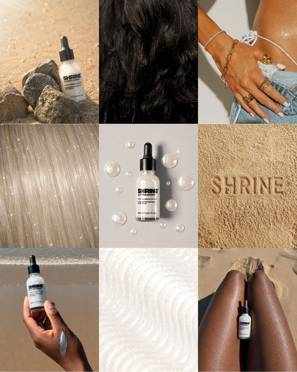 Silver Glitter Drops