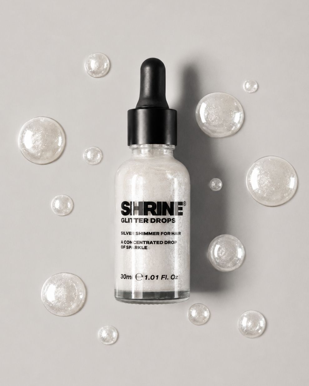 Silver Glitter Drops