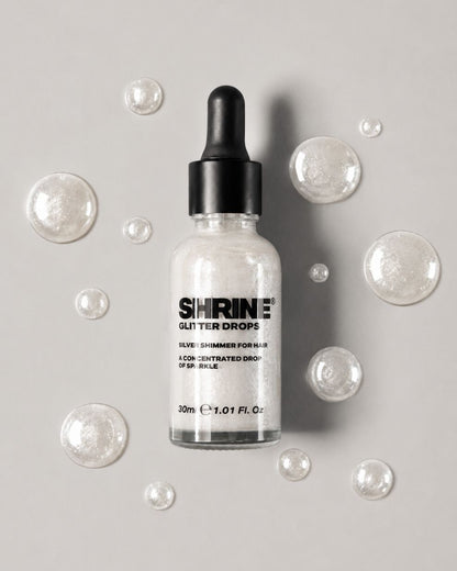 Silver Glitter Drops