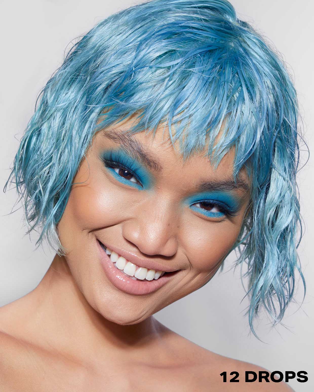 Blue semi permanent hair dye using 12 drops of DROP IT